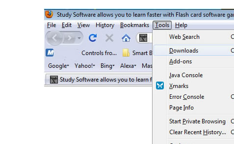 click tools then downloads